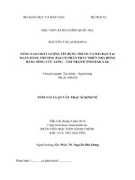 Tóm tắt luận văn nâng cao chất lượng tín dụng