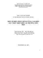 Một số biện pháp nhằm nâng cao hiệu lực thực hiện điều lệ trường tiểu học