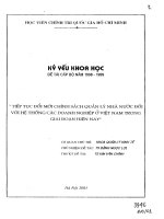 Tiếp tục đổi mới chính sách quản lý nhà nước đối với hệ thống các doanh nghiệp ở việt nam trong giai đoạn hiện nay