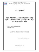 BIỆN PHÁP QUẢN LÝ HOẠT ĐỘNG TỰ HỌC CỦA SINH VIÊN TRƯỜNG ĐẠI HỌC AN NINH NHÂN DÂN
