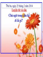 Chủ ngữ trong câu kể ai là gì LTVC lớp 4 số 12 