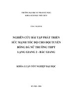 Ngihên cứu bài tập phát triển sức mạnh tốc độ cho đội tuyển bóng đá nữ trường THPT lạng giang 2   bắc giang 