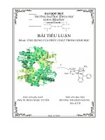 ỨNG DỤNG của PHỨC CHẤT TRONG SINH học