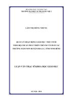 Quản lý hoạt động giáo dục trẻ 5 tuổi theo bộ chuẩn phát triển trẻ em 5 tuổi ở các trường mầm non huyện hoa lư, tỉnh ninh bình 