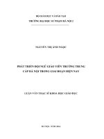 Phát triển đội ngũ giáo viên trường trung cấp hà nội trong giai đoạn hiện nay 