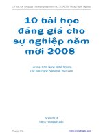 10 bài học đáng giá cho sự nghiệp năm mới 2008    cẩm nang nghề nghiệp 