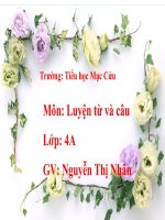 Mở rộng vốn từ cái đẹp LTVC lớp 4 số 1 