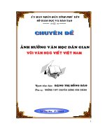 Đề tài ảnh hưởng văn học dân gian với văn học viết việt nam