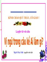 Vị ngữ trong câu kể ai làm gì LTVC lớp 4 số 3 