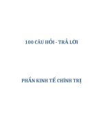 100 câu hỏi TRẢ lời PHẦN KINH tế CHÍNH TRỊ 