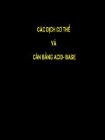 Bài Giảng Các Dịch Cơ Thể Và Cân Bằng Acid- Base