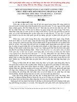 Một số giải pháp nâng cao chất lượng việc thực hiện đổi mới phương pháp dạy học tại trường Tiểu học Tân Hương I  Tân Kỳ trong giai đoạn hiện nay