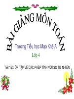 ÔN tập về các PHÉP TÍNH với số tự NHIÊN 