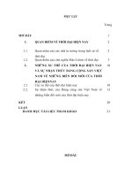 TIỂU LUẬN   THỜI đại và sự NHẬN THỨC của ĐẢNG CỘNG sản VIỆT NAM về NHỮNG BIẾN đổi mới về THỜI đại HIỆN NAY