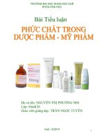 ứng dụng của phức chất trong mỹ phẩm dược phẩm