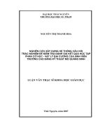 Nghiên cứu xây dựng hệ thống câu hỏi trắc nghiệm để kiểm tra đánh giá kết quả học tập phần cơ học  Vật lý đại cương của sinh viên trường cao đẳng kỹ thuật mỏ Quảng Ninh