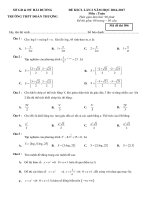 Đề thi thử THPT quốc gia môn toán THPT Đoàn Thượng
