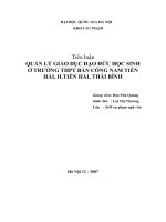 Tiểu luận Quản lý giáo dục đạo đức học sinh ở trường trung học phổ thông bán công Nam Tiền Hải, huyện Tiền Hải Thái Bình