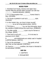BÀI TẬP VỀ CẤU TẠO TỪ TRONG TIẾNG ANH NÂNG CAO