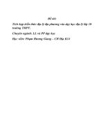 Luận văn Tích hợp kiến thức địa lý địa phương vào dạy học địa lý lớp 10 trường Trung học phổ thông