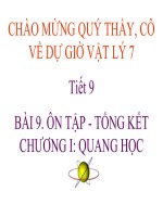 VẬT lý 7 TIẾT 9 TỔNG kết CHƯƠNG i 