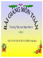 ÔN tập về số tự NHIÊN TIẾP THEO 