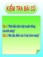 ỨNG DỤNG của ĐỊNH LUẬT TRUYỀN THẲNG của ÁNH SÁNG 