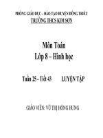 HÌNH học 8 TIẾT 43  LUYỆN tập 
