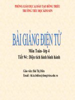 DIỆN TÍCH HÌNH BÌNH HÀNH 