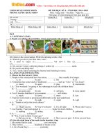 bo de thi hoc ky 1 mon tieng anh lop 7 thi diem huyen hoai nhon binh dinh nam hoc 2014 2015