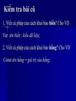 KHAI báo và sử DỤNG BIẾN 