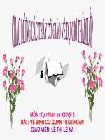 Vệ sinh cơ quan tuần hoàn TNXH lớp 3 số 3 