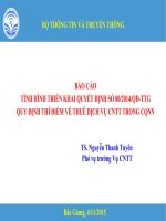Báo Cáo Tình Hình Triển Khai Quyết Định Số 80/2014/QĐ-TTG  Quy Định Thí Điểm Về Thuê Dịch Vụ Cntt Trong CQNN