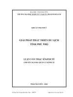 Giải pháp phát triển du lịch tỉnh phú thọ 