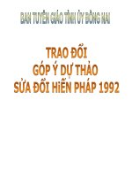 Trao Đổi Góp Ý Dự Thảo Sửa Đổi Hiến Pháp 1992