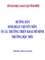 Hướng Dẫn Sinh Hoạt Chuyên Môn Ở Các Trường Triển Khai Mô Hình Trường Học Mới