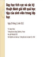 Dạy học tích cực và các kỹ thuật đánh giá kết quả học tập của sinh viên trong lớp học