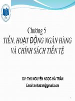 Bài giảng kinh tế vi mô giảng viên nguyễn ngọc hà trần chương 5 TIỀN, HOẠT ĐỘNG NGÂN HÀNG và CHÍNH SÁCH TIỀN tệ 