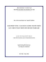 Giải pháp nâng cao chất lượng nguồn nhân lực cho ủy ban nhân dân huyện nghi lộc 