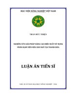 Nghiên cứu giải pháp kỹ thuật nâng cao hiệu suất sử dụng phân đạm dạng viên nén cho ngô trên đất phù sa sông Mã tại Thanh Hoá