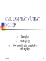 Bài giảng kinh tế vi mô giảng viên trần bá thọ chương CVII  lạm PHÁT và THẤT NGHIỆP 