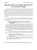 Phương pháp xác định chi phí vốn của doanh nghiệp