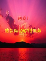 đại số 7 tiết 23 đại lượng tỉ lệ thuận 