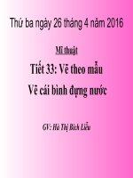 Bài 33  vẽ cái bình đựng nước   mĩ thuật 2 