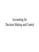 Accounting for  decision making and control 
