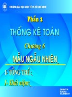 Bài giảng lý thuyết xác suất và thông kê toán chương 6 mẫu ngẫu nhiên 