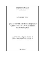 Quản lý tiêu thụ sản phẩm bất động sản tại tổng công ty đầu tư phát triển nhà và đô thị (HUD) 
