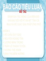 Đánh giá tác động của biến đổi khí hậu đối với kinh tế xã hội môi trường tỉnh cà mau và đề xuất giải pháp ứng phó 