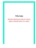 Tiểu luận Phương pháp quản trị của steve jobs và thành công của Apple