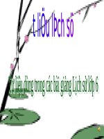 Bài 1  sơ lược vể môn lịch sử 